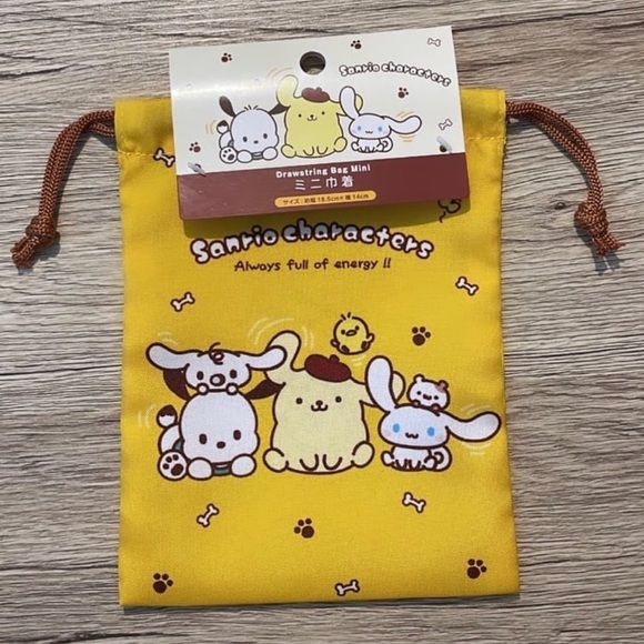 Sanrio Characters Pochacco • Cinnamoroll • Pompompurin Drawstring Bag - Picture 3 of 7